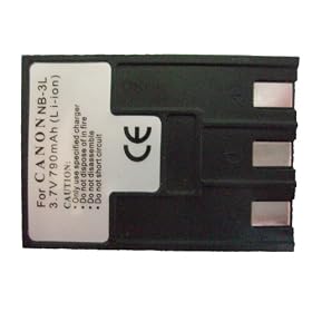 NB3L / NB-3L 3.7V 790mAh High capacity replacement Li ion Battery for Canon digital camera models Canon Digital IXUS Series:- Digital IXUS I, Digital IXUS II, Digital IXUS IXY,  Digital IXUS i5, Digital IXUS 700 Canon IXY  Digital Series:- IXY D30, IXY Digital 30, IXY D600, IXY Digital L, IXY Digital L2,  Powershot SD10, Powershot SD20, Powershot SD100, Powershot SD110, Powershot SD500