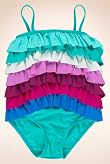 Square Neck Multi Frill Swimsuit [T77-2060-Z]