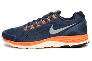 Mens Nike Lunarglide+ 4 Running Shoe Light Midnight/Orange/Reflect Silver Size 10.5