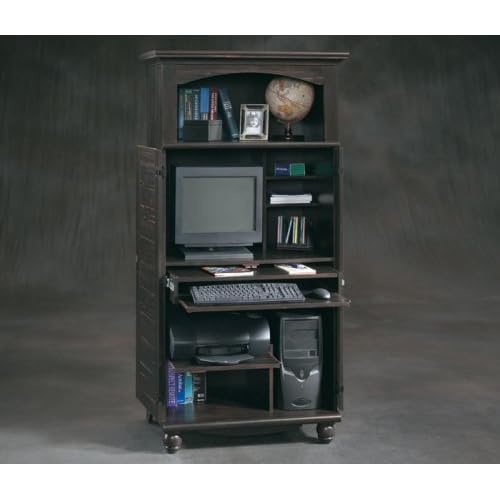 computer desk, antique furniture-Antiqued Paint Computer Armoire Harbor, home furniture