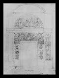 Peter von Cornelius (Draft for the loggias of the Alte Pinakothek in Munich, wall box, Scene: The founder of the Art Gallery, King Ludwig of Bavaria, by his genius is in the grove of poetry and art was introduced) Gold Wood-Mounted Art Poster Print - 11
