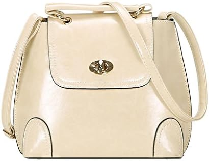 YMB Women's Duffle Zip Shoulder Bag Casual Bucket Bag Off White