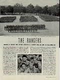 THE RANGERS: Survivors Of Toughest, Most Bitterly Lacerated U. S. Army Infantry Force Are Home For Well Earned Rest. Picture shows Ranger's terrible losses. In front stand 97 Rangers now resting at Camp Butner, North Carolina. Men behind represent original strength of 1,500 men. On D-Day, losses among the original Rangers were appalling. Of about 1,500 men who started in the three battalions, there are only 199 alive and returned home. Of the 199 survivors, 64 wear the Purple Heart for injuries they suffered overseas. In short, less than one-tenth of the original force came through intact. Pictured are Colonel William O. Darby, Lt. Colonel Roy A. Murray Jr., Capt. Charles Shunstrom, 2nd Lt. Gino Mercuriali, Sgt. John Ingram, Sgt. Thomas Williams, Sgt. Anthony Rada, Lt. James Altieri, Pfc. Carlo Contrera, Sgt. David Campbell, Lt. Peer A. Buck, Sgt. Joseph P. Lucas, Sgt. George H. Creed, M/Sgt. Dean Hooker, Lt. Randall Harris, Sgt. Lester B. Cook, and Capt. J.N. Fineberg. ..... 1944 LIFE Magazine Article, A5001A.
