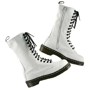 Dr. Martens 1B99, 14 Eyelet, Ladies Napa Leather Boots, White by Dr. Martens