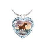 Surf Dancer Crystal Heart Necklace With Horse Artwork by The Bradford Exchange