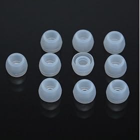 5 Pair Small Clear color Silicone Replacement Ear Buds Tips for Audio-Technica Skullcandy Monster Sony Ultimate Ears... by