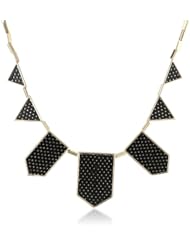 House of Harlow 1960 Perforated Five Station Gold Necklace, 20"