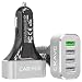 Crave CarHub 54W 4 Port USB Car Charger, Qualcomm Quick Charge 3.0 - Black