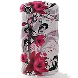 Hard Snap-on Shield With RED FLOWERS ON WHITE Design Faceplate Cover Sleeve ....