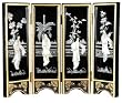 Asian Art, D&eacute;cor & Gifts - 18" Mini Chinese Black Lacquer Table Screen - 2 Color Choices