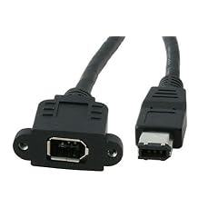 FireWire IEEE 1394 Montagekabel mit Schrauben 6/6, M/F, schwarz, 0,5m