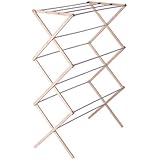Household Essentials Folding Wood Clothes Drying Rack, Pre assembled