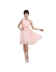 Strapless Halter One Shoulder Georgette Fitted Pleated Short Bridesmaid Dress/Prom Dress/Party Dress 