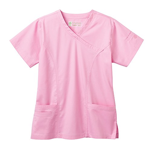 White Swan B.I.O. Stretch Ladies Non Contrast Modern Wrap Scrub Top