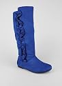 Faux Suede Ruffle Side Boot