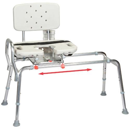 Sliding Transfer Bench with Cut-Out Swivel Seat