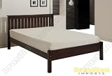 Verona Design Dark Brown Laquered Finish Nero Shaker Style Bed 46" Solid Pine Bed Frame Only