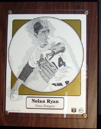 Nolan Ryan - Tim Fallon - Texas Rangers plaque
