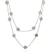 Eve's Addiction 36 Inch Sterling Silver Mother of Pearl Clover Necklace