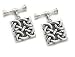 Square Celtic Knot Chain and Bar Cufflinks Sterling Silver Cuff Links