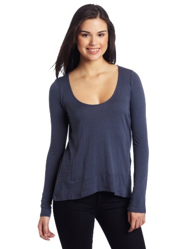 Hurley Juniors Wonderwall Short Sleeve Knit Top, Blue, Large