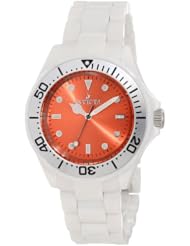Invicta Womens 11303 Ceramics Orange Dial White Ceramic Watch