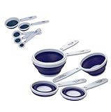 Progressive International Set of Collapsible Measuring Cups and Spoons, Blue