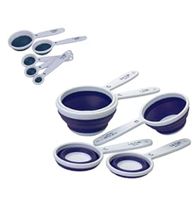 Progressive International Set of Collapsible Measuring Cups and Spoons, Blue
