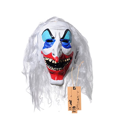 YUFENG Halloween Clown Terrorist Masks,Creepy Scary or Funny Clown Latex Mask for Costume party or Cosplay (Long nose clown Mask)