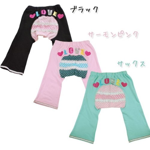 子供服ベビー女の子フリル付お尻プリントtypeモンキー型ハーフパンツ