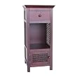 Elegant Home Fashions Shelved Floor Cabinet with Drawer and Hand-Woven Cane Paneling, Espresso
