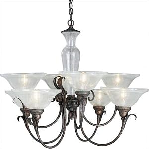 Athena Copper Verde Eight Light Chandelier by Progress Lighting