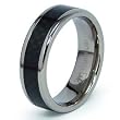 7mm Flat Titanium Ring with Black Carbon Fiber Inlay (Sizes 8-12)