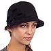 Womens Bernadette Vintage Style 100% Wool Cloche Bucket Winter Hat with Flower Accent