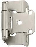 Amerock BP7550-G10 Self-Closing, Partial Wrap 1/2-Inch Overlay Hinge, Satin Nickel, 1-Pack