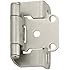 Amerock BP7550-G10 Self-Closing, Partial Wrap 1/2-Inch Overlay Hinge, Satin Nickel, 1-Pack