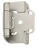 Amerock BP7550-G10 Self-Closing, Partial Wrap 1/2-Inch Overlay Hinge, Satin Nickel