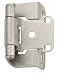 Amerock BP7550-G10 Self-Closing, Partial Wrap 1/2-Inch Overlay Hinge, Satin Nickel