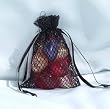 3x4 Mesh Fishnet Wedding Favor Gift Bags/Jewelry Pouches - Black (10 Bags)