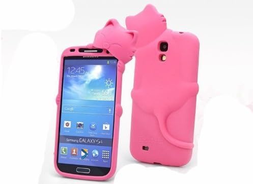 DE Pink New Fashion Cartoon Animal Series Pink Kiki Cat Pattern Style Soft Silicone Case Cover Shell for Samsung Galaxy S4 IV i9500