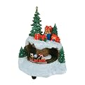 Fiber Optic Village with Train - 10"