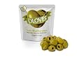 Oloves Tasty Mediterranean Flavor, 48 x 1.1oz, Pitted Green Olives with Basil and Garlic