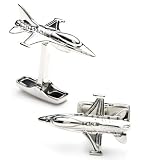 F-16 Fighter Jet Plane Silver Cufflinks Cuff Links