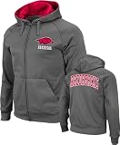 Arkansas Razorbacks Charcoal Bootleg Full-Zip Fleece Hooded Sweatshirt