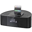iLive Intelli-set Clock Radio with Docking and Recharging for iPod and iPhone Players (Black)