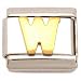 "W" Italian Charm Gold Plated 9mm