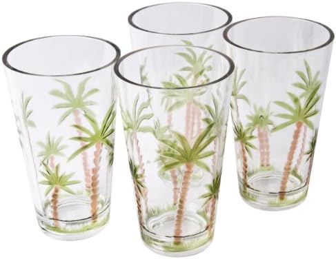 Tropix 4-pc. Palm Acrylic Highball Glass Set One Size