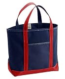 (エルエルビーン) LL Bean 別注キャンバストートバッグ ブルー 日本未入荷Custom Tote Bag Medium Navy/Red （並行輸入品）