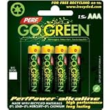 Perf Go Green AAA Alkaline Batteries - 4 Pack