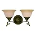 Westinghouse 69600 English Manor Two-Light Wall Fixture, Weathered Antique Brass with Aged Alabaster Globe